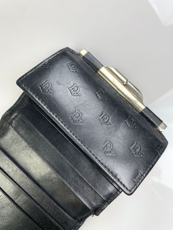 DIOR EMBOSSED LEATHER CHANGE WALLET W/ METAL SNAP CLOSURE