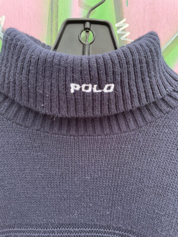 AS-IS 1990S MADE IN USA RALPH LAUREN AMERICAN FLAG KNIT TURTLENECK SWEATER
