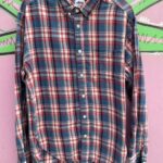 100% COTTON PLAID LONG SLEEVE FLANNEL SHIRT