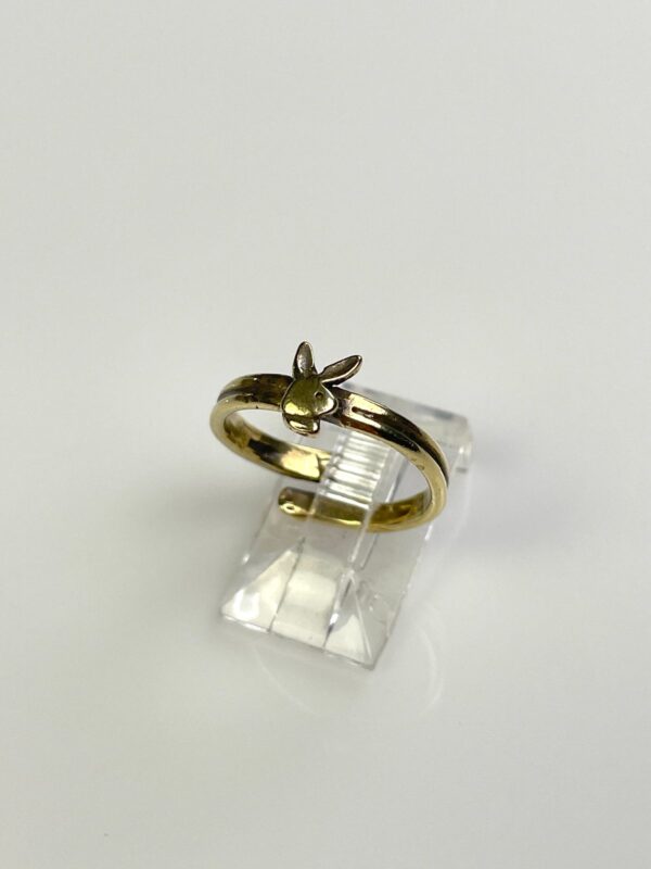 *HANDMADE IN LA* MINI PLAYBOY DOUBLE WRAP SHANK POLISHED ANTIQUE BRASS ADJUSTABLE RING