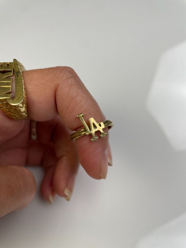 *HANDMADE IN LA* LADOUBLE WRAP SHANK POLISHED ANTIQUE BRASS ADJUSTABLE RING