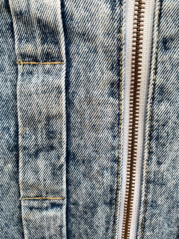 *AS-IS* 1980S ACID WASH DENIM MINI SKIRT FULL ZIP FRONT