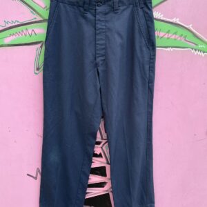 Photo detail:AS-IS RETRO UNIFORM WORK PANTS FRONT WELT POCKETS SCOVILL ZIPPER PULL