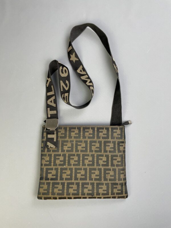 FENDI ZUCCA MONOGRAM MESSENGER PURSE