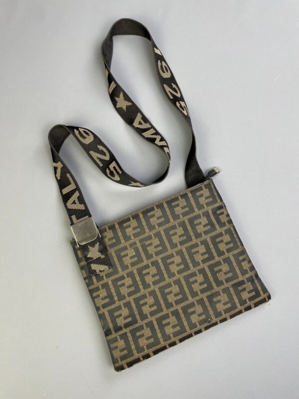 FENDI ZUCCA MONOGRAM MESSENGER PURSE