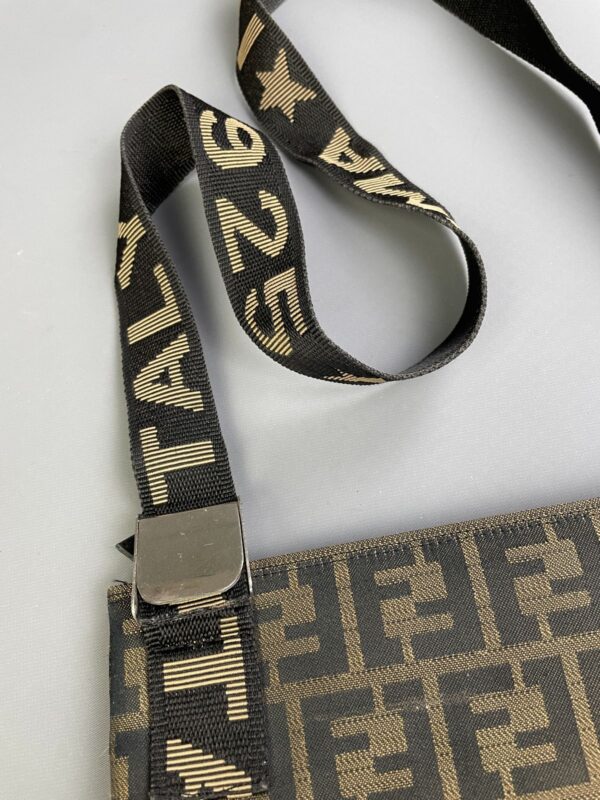 FENDI ZUCCA MONOGRAM MESSENGER PURSE