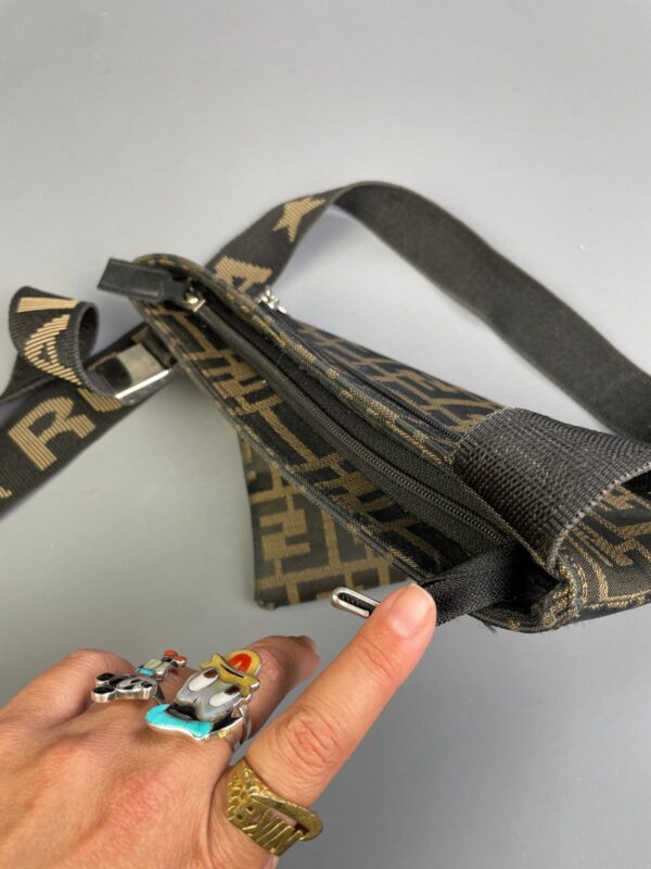 FENDI ZUCCA MONOGRAM MESSENGER PURSE