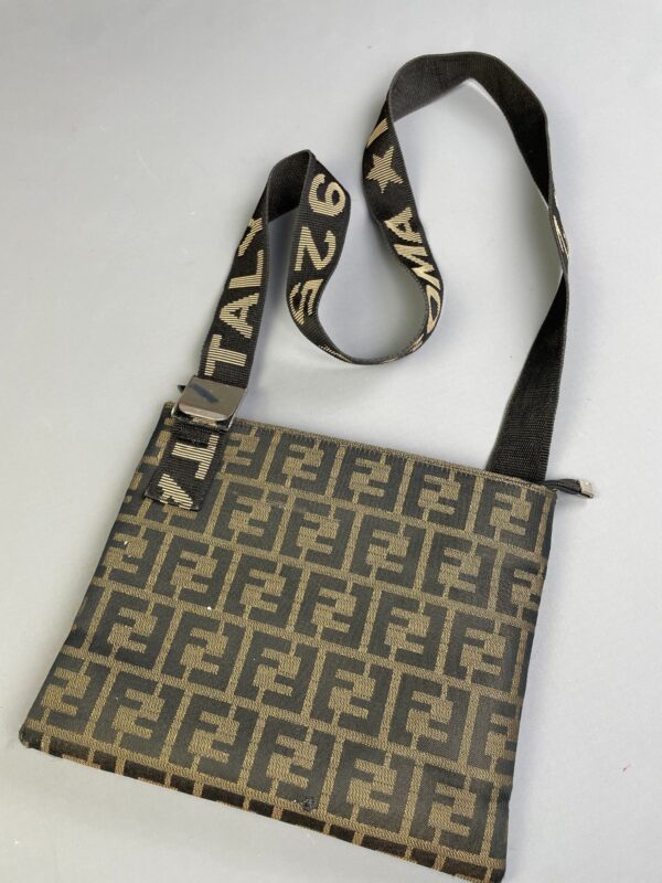 FENDI ZUCCA MONOGRAM MESSENGER PURSE