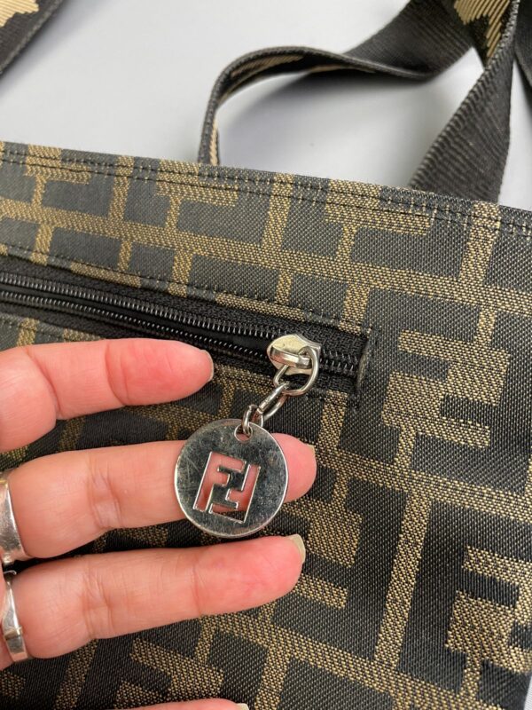 FENDI ZUCCA MONOGRAM MESSENGER PURSE