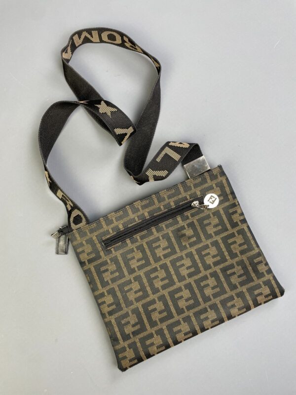 FENDI ZUCCA MONOGRAM MESSENGER PURSE