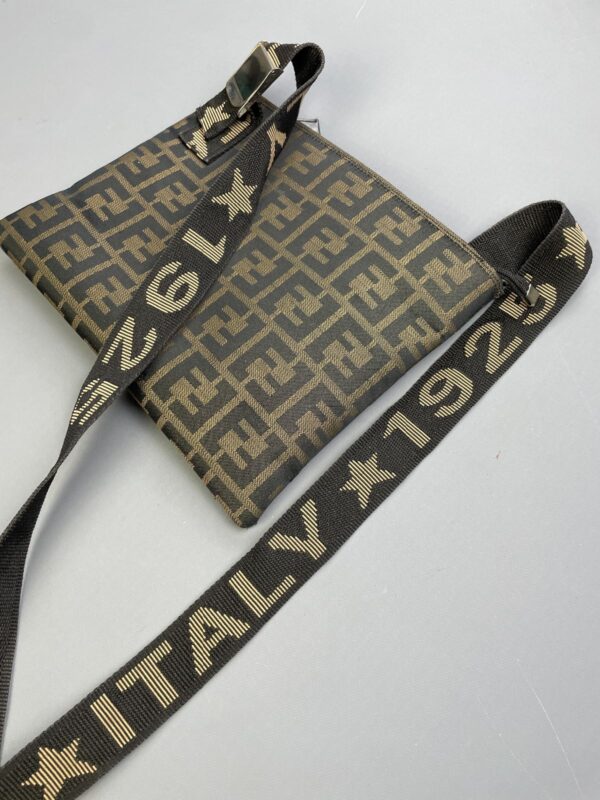 FENDI ZUCCA MONOGRAM MESSENGER PURSE