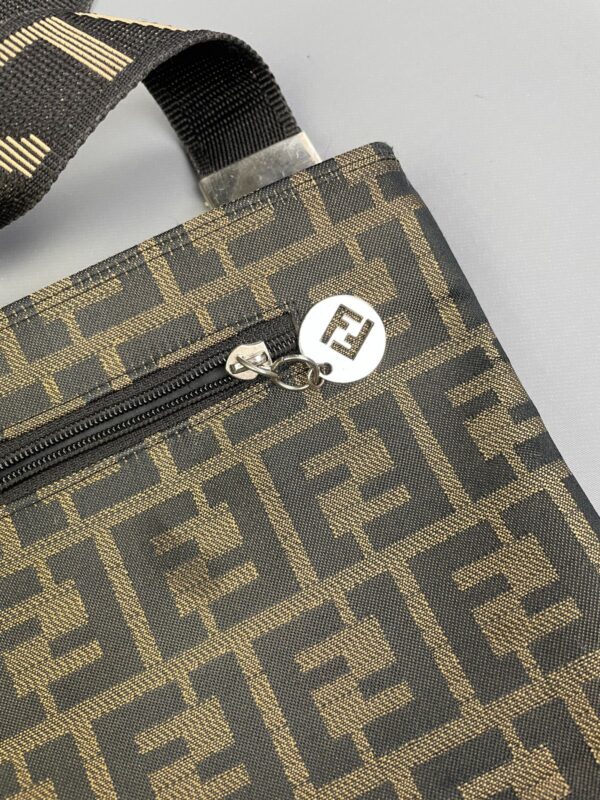 FENDI ZUCCA MONOGRAM MESSENGER PURSE