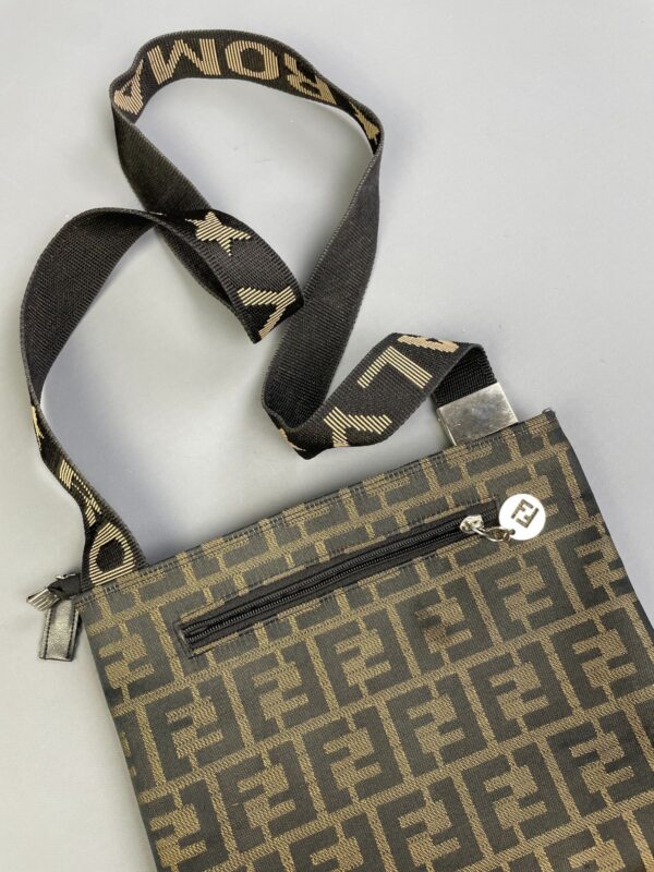 FENDI ZUCCA MONOGRAM MESSENGER PURSE