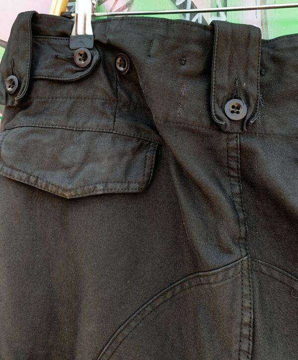 COOL! *LOCAL DESIGNER* OVERDYED MULTI POCKET MILITARY PANTS, CROPPED RAW HEM