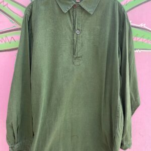 Photo detail:100% COTTON EUROPEAN MILITARY LONG SLEEVE COLLARED SMOCK STYLE SHIRT