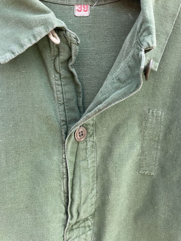 100% COTTON EUROPEAN MILITARY LONG SLEEVE COLLARED SMOCK STYLE SHIRT