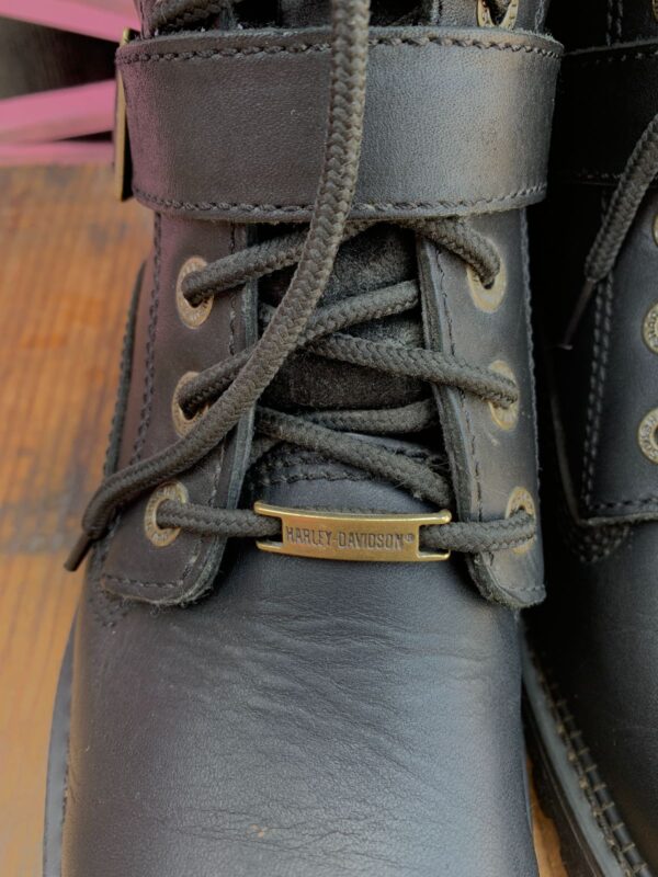 HARLEY DAVIDSON BIKER BOOTS W/ BUCKLE AND SIZE ZIPPER