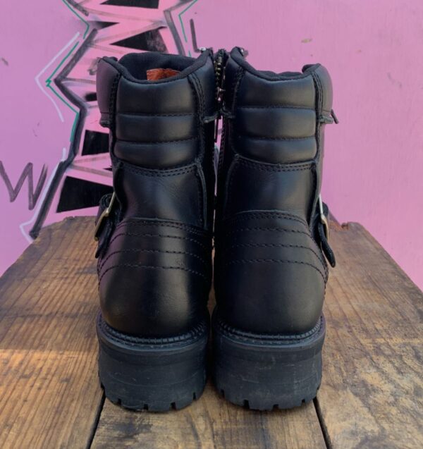 HARLEY DAVIDSON BIKER BOOTS W/ BUCKLE AND SIZE ZIPPER