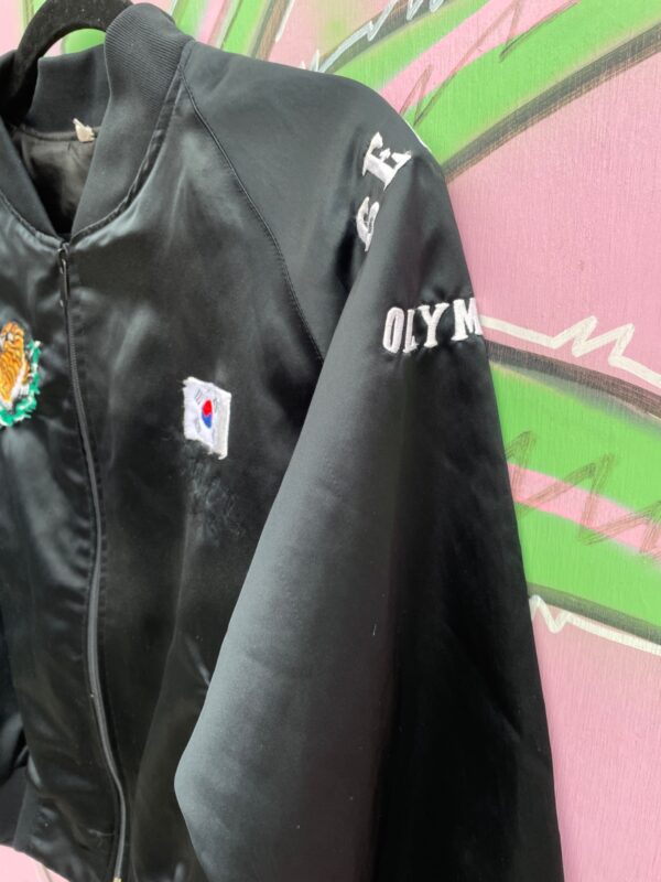 EMBROIDERED SATIN SEOUL KOREA OLYMPICS SOUVENIR JACKET