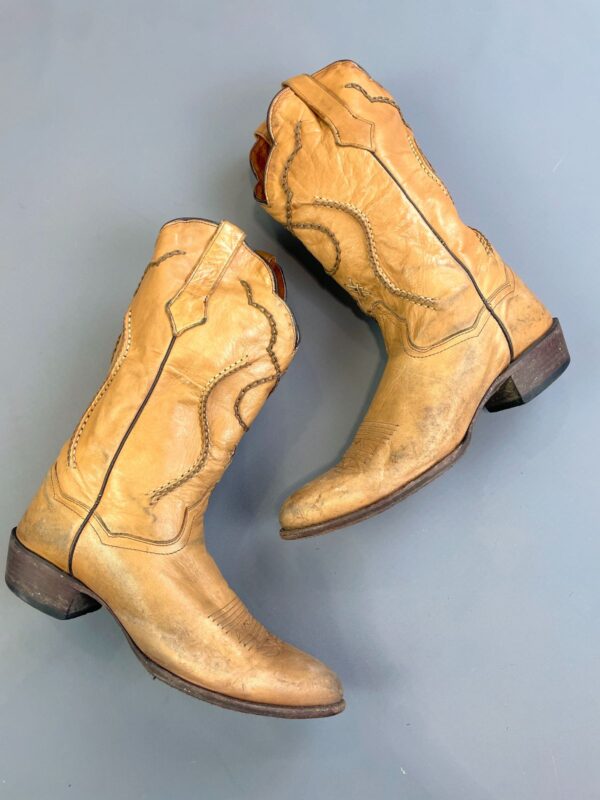 *AS-IS* GORGEOUS! HAND STITCHED SUPPLE LEATHER COWBOY BOOTS MADE IN MEXICO