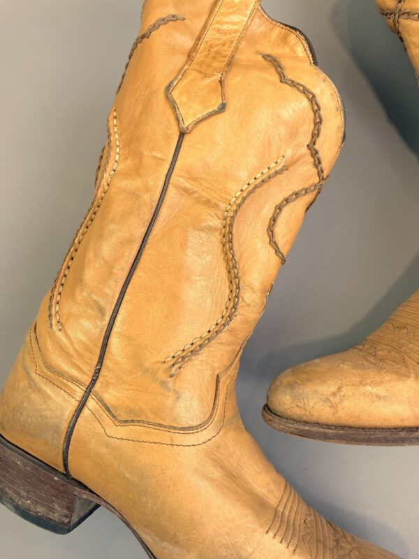 *AS-IS* GORGEOUS! HAND STITCHED SUPPLE LEATHER COWBOY BOOTS MADE IN MEXICO