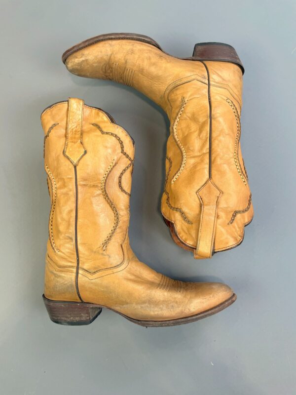 *AS-IS* GORGEOUS! HAND STITCHED SUPPLE LEATHER COWBOY BOOTS MADE IN MEXICO