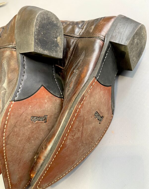 CLASSIC WESTERN ESPRESSO BROWN LEATHER COWBOY BOOTS - SIZE 13