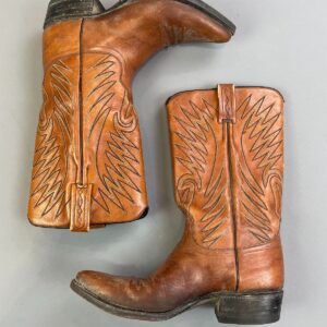 Photo detail:KILLER! MADE IN SPAIN!! STITCHED LEATHER POINTED TOE COWBOY BOOTS