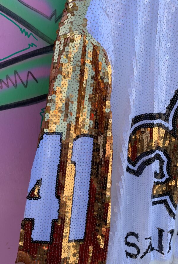 SEQUIN NEW ORLEANS SAINTS ZIPUP JACKET FLEUR-DE-LIS #41 KAMARA