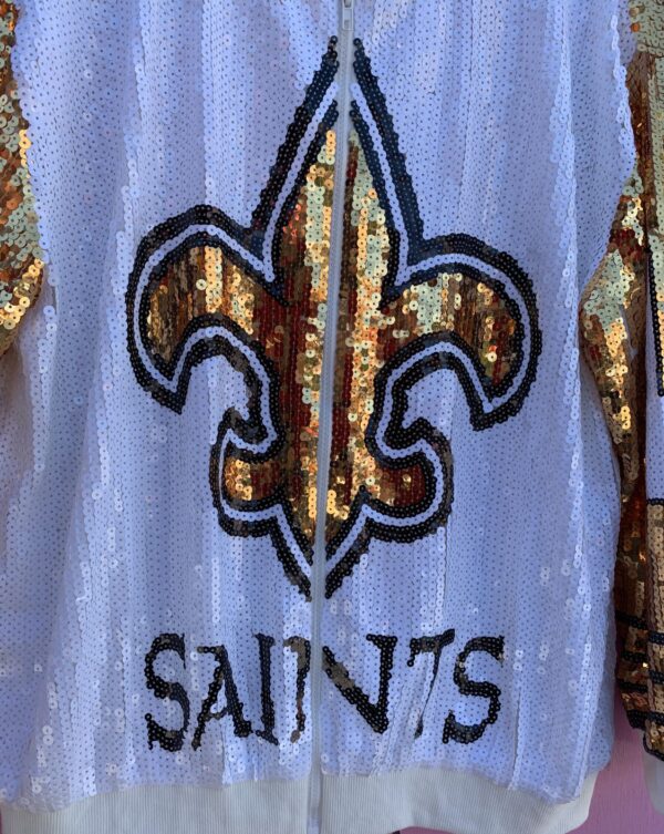 SEQUIN NEW ORLEANS SAINTS ZIPUP JACKET FLEUR-DE-LIS #41 KAMARA