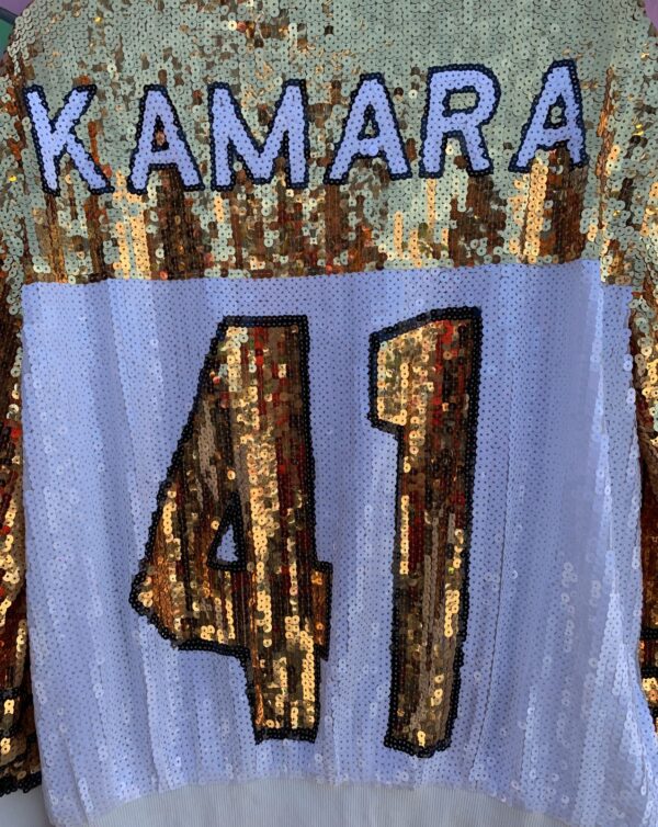 SEQUIN NEW ORLEANS SAINTS ZIPUP JACKET FLEUR-DE-LIS #41 KAMARA