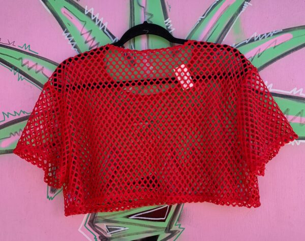 SUPER CROPPED! SHEER NETTED TOP