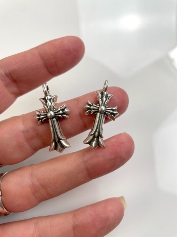 925 STERLING SILVER CHROME HEARTS DOUBLE CROSS PENDANT *MARKED 2011 - SOLD SINGLE