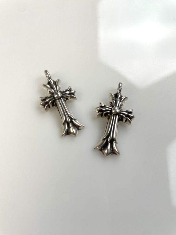 925 STERLING SILVER CHROME HEARTS DOUBLE CROSS PENDANT *MARKED 2011 - SOLD SINGLE