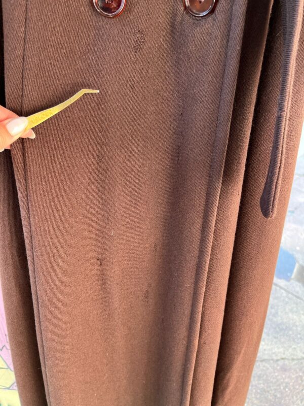 *AS-IS* JACKET FULL LENGTH TRENCH WITH SHEEP TRIM WITH BELT DOUBLE BREASTED