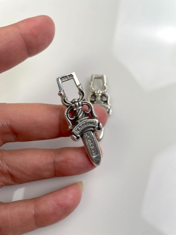 925 STERLING SILVER CHROME HEARTS DAGGER ZIPPER PULL PENDANT *SOLD INDIVIDUALLY