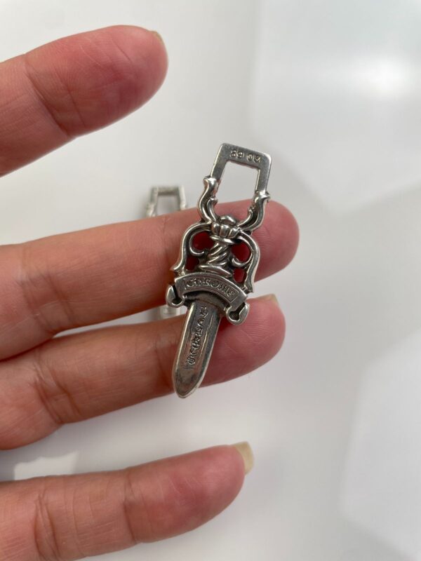 925 STERLING SILVER CHROME HEARTS DAGGER ZIPPER PULL PENDANT *SOLD INDIVIDUALLY