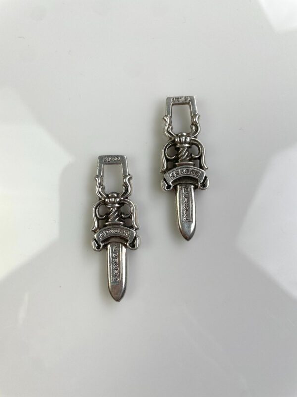 925 STERLING SILVER CHROME HEARTS DAGGER ZIPPER PULL PENDANT *SOLD INDIVIDUALLY
