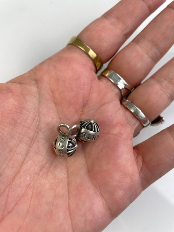 925 STERLING SILVER CHROME HEARTS BALL PENDANTS *SOLD INDIVIDUALLY