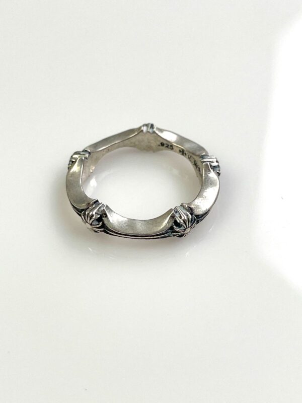 925 STERLING SILVER CHROME HEARTS PLUS AND BONE RING