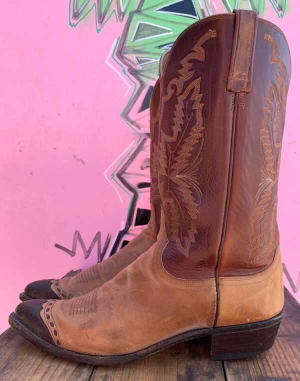 LIZARD TIP TWO TONE COWBOY BOOTS