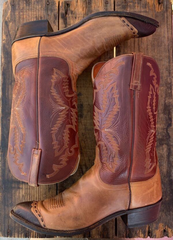 LIZARD TIP TWO TONE COWBOY BOOTS