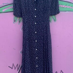 Photo detail:CUTE! 1990S DITSY FLORAL PRINT SHORT SLEEVE DRESS FULL PEARL BUTTONS