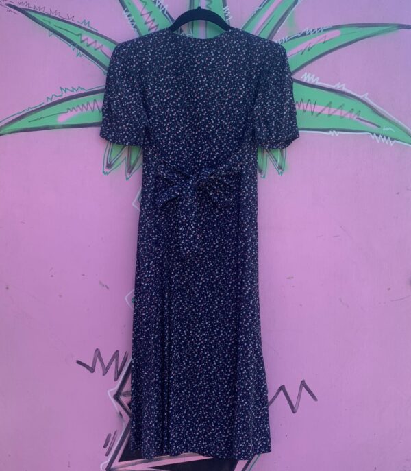 CUTE! 1990S DITSY FLORAL PRINT SHORT SLEEVE DRESS FULL PEARL BUTTONS