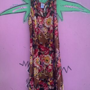 Photo detail:1990S SHEER FLORAL PRINTED SLEEVELESS RAYON DRESS