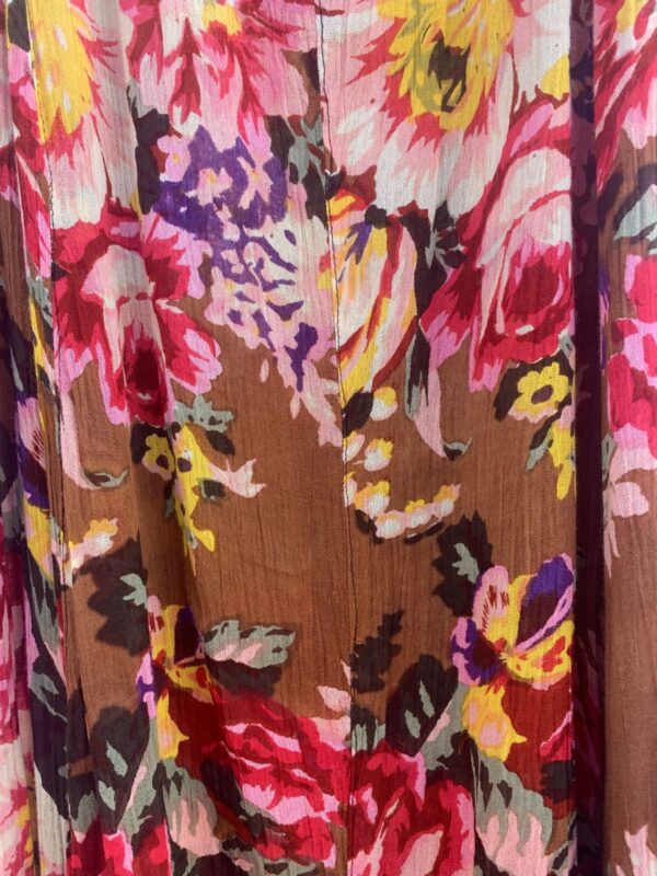 1990S SHEER FLORAL PRINTED SLEEVELESS RAYON DRESS