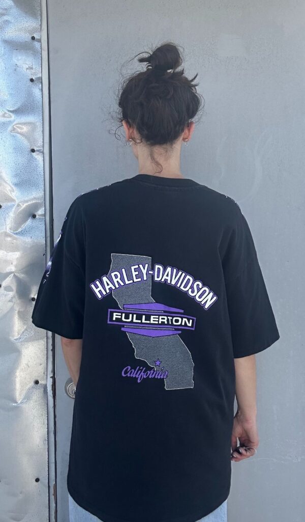HARLEY DAVIDSON THUNDER LIGHTNING FULLERTON CALIFORNIA GRAPHIC 100% COTTON SINGLE STITCH T-SHIRT