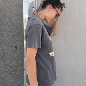 HANES 100% COTTON 1988 LED ZEPPELIN FUTURISTIC BLIMP FOUR SYMBOLS 1988 SINGLE STITCH GRAPHIC T-SHIRT - PERFECTLY FADED in GRAY