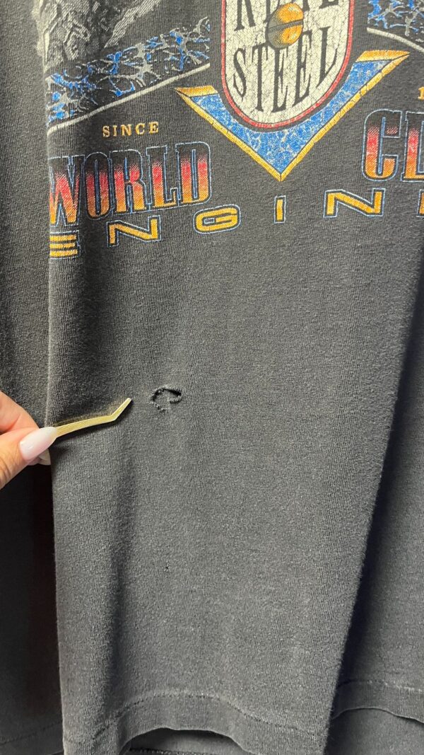 *AS-IS* 1990S PERFECTLY FADED & BOXY HARLEY DAVIDSON WORLD CLASS ENGINES LOS ANGELES GRAPHIC T-SHIRT