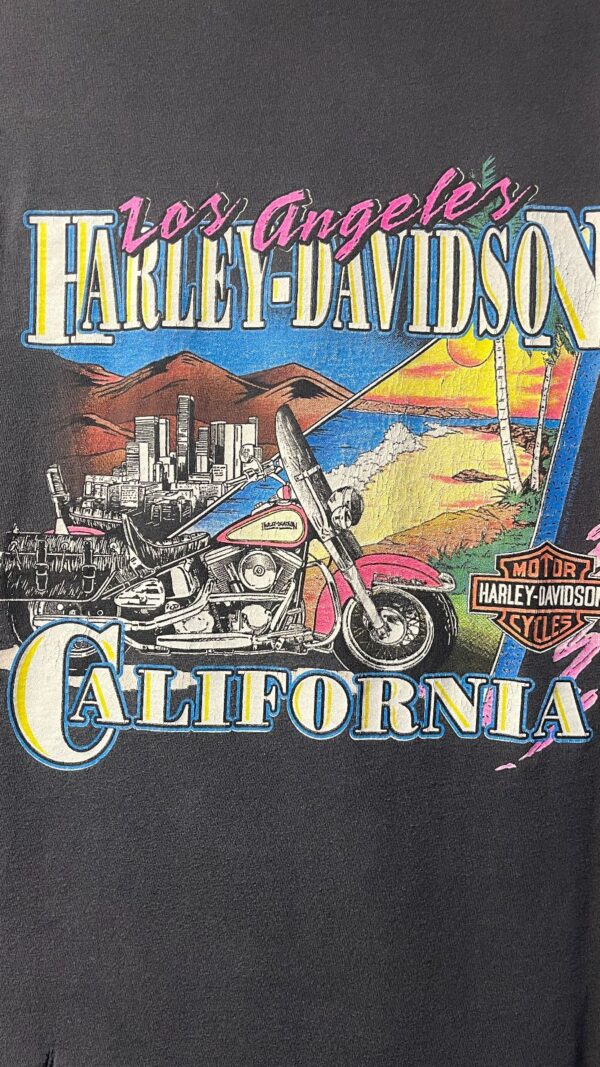 *AS-IS* 1990S PERFECTLY FADED & BOXY HARLEY DAVIDSON WORLD CLASS ENGINES LOS ANGELES GRAPHIC T-SHIRT